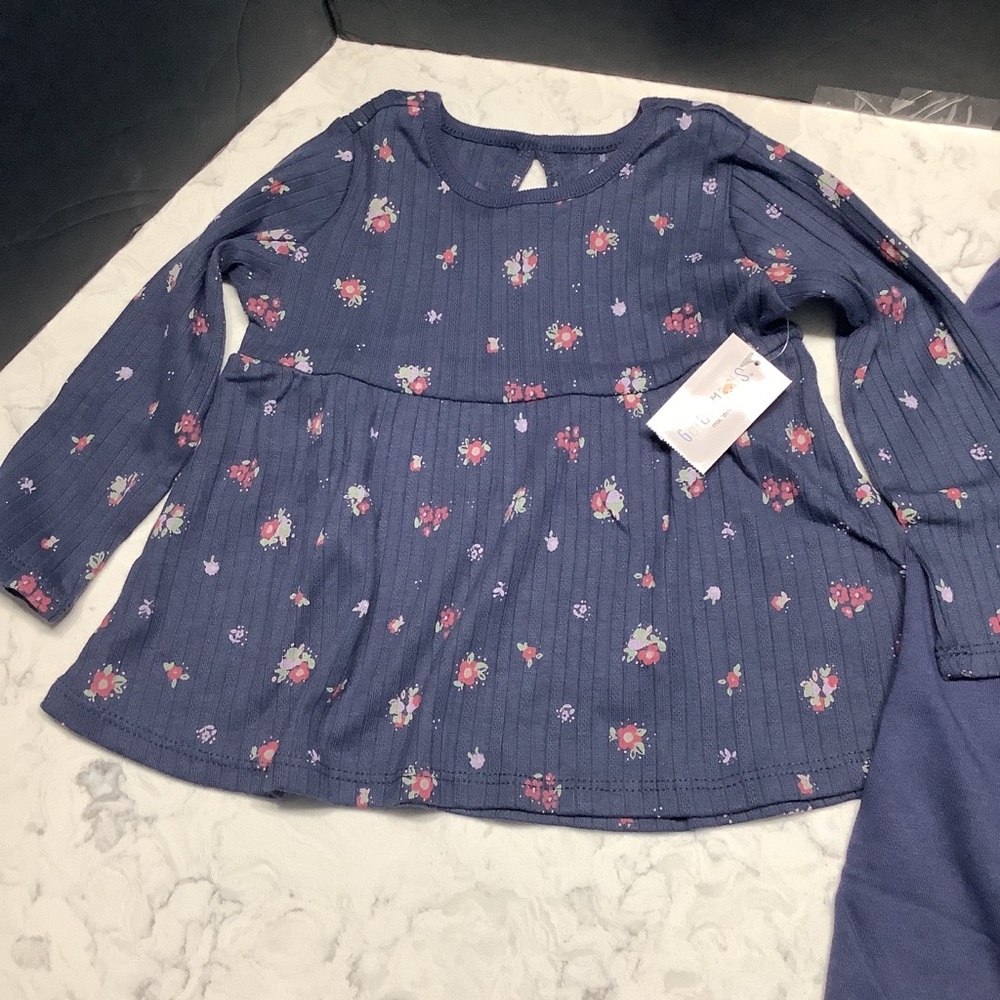 Garanimals Toddler Girls Babydoll Set with Long Sleeves, NWT, 18 Months